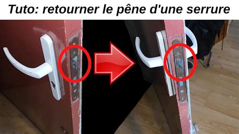 Comment retourner changer le sens du pêne demi tour de la serrure d