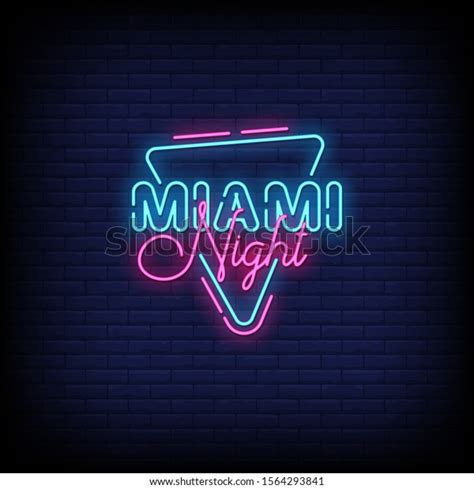 Miami Night Neon Signs Style Text Stock Vector (Royalty Free) 1564293841