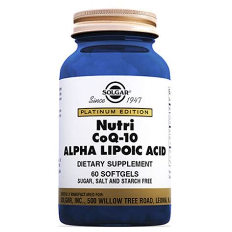 Solgar Nutri Nano Coq 10 Alpha Lipoic Acid 60 Kapsül Dermobu