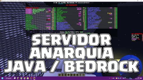 Servidor De Minecraft Anarquico Java E Bedrock Youtube