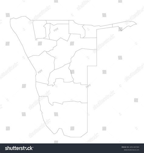 Namibia Political Map Administrative Divisions Stock Vector Royalty