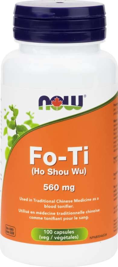 Now Fo Ti Ho Shou Wu 560 Mg Vegi Caps Your Health Food Store And So