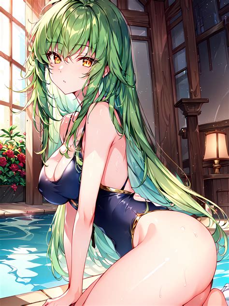 Rule 34 1girls Ai Generated Big Ass Big Breasts C C Code Geass Female Green Hair Light