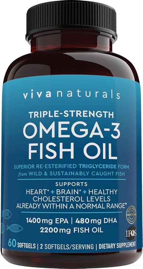 Amazon Viva Naturals Triple Strength Omega 3 Fish Oil Supplement