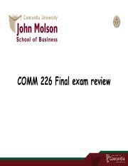 Review Exercises Posted Pdf COMM 226 Final Exam Review Review Outline