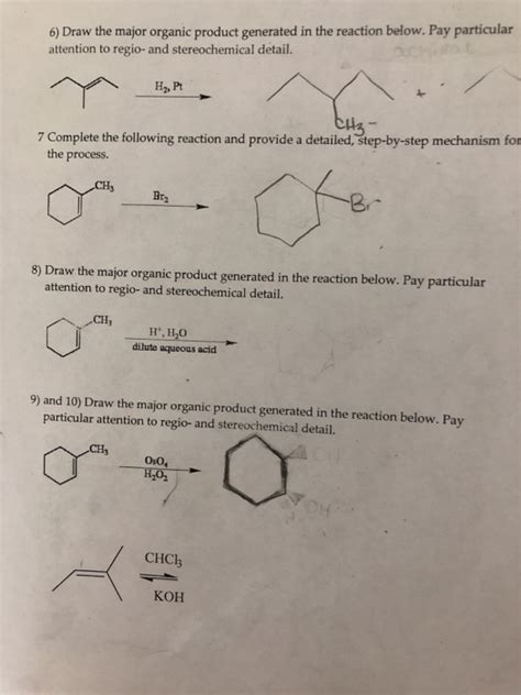 Solved 6 Draw The Major Organic Product Generated In The Chegg