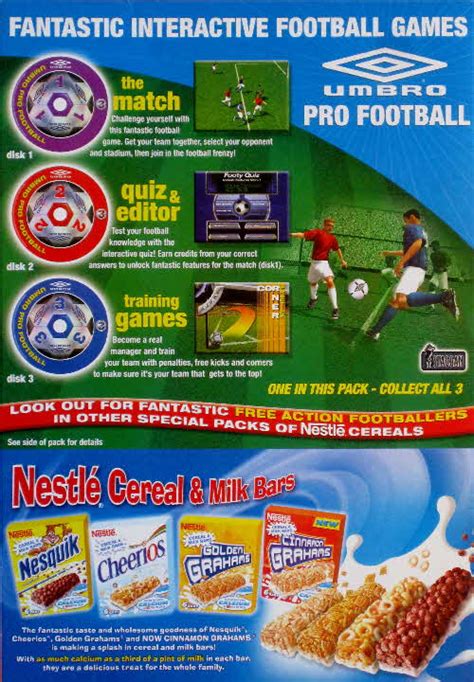 2004 Umbro Pro Football Pc Rom Issued With Nestle Golden Grahams Cereal