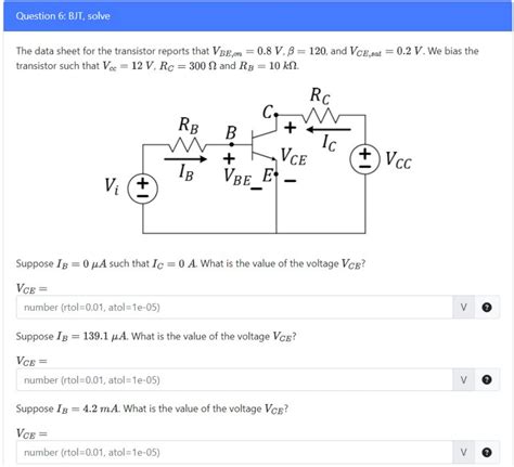 Solved Question 6 Bjt Solve The Data Sheet For The Transistor Course Hero