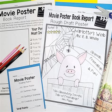 Movie Poster Book Report Template Book Report Activity Book Report