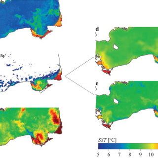 An Example Of Remotely Sensed Sea Surface Temperature Distributions In