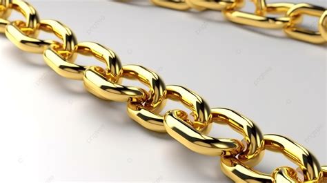 Highly Detailed Realistic 3d Render Of A Golden Chain On A White