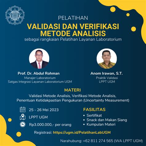 Pelatihan Validasi Dan Verifikasi Metode Analisis Laboratorium