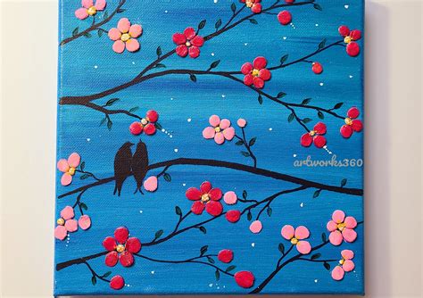 Canvas Painting, Clay Art, Clay Painting, Bird Painting, Acrylic ...