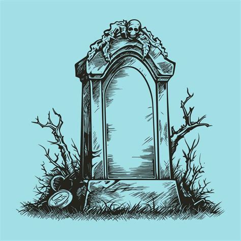 The Spooky Gravestone with Wreath and Skull 27870148 Vector Art at Vecteezy