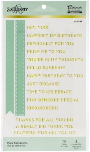 Spellbinders Glimmer Hot Foil Plates More Sentiments Count Kroger
