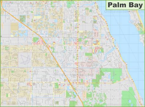 Large detailed map of Palm Bay