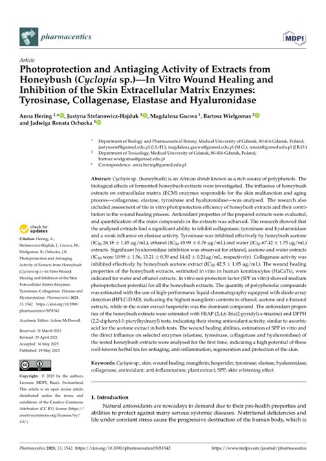 PDF Photoprotection And Antiaging Activity Of Extracts From Honeybush