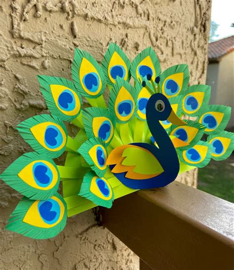 3d Paper Peacock Craft Diy Peacock With Paper Peacock Crafts Easy