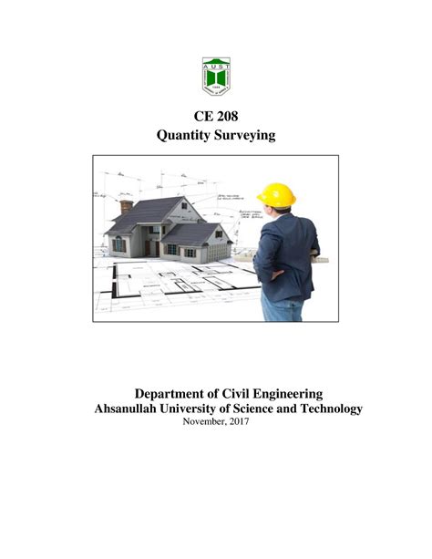 Quantity Surveying Pdf From Gg Ce Quantity Surveying Department