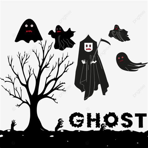 A Group Of Halloween Ghosts Vector Halloween Ghosts Ghost Ghosts