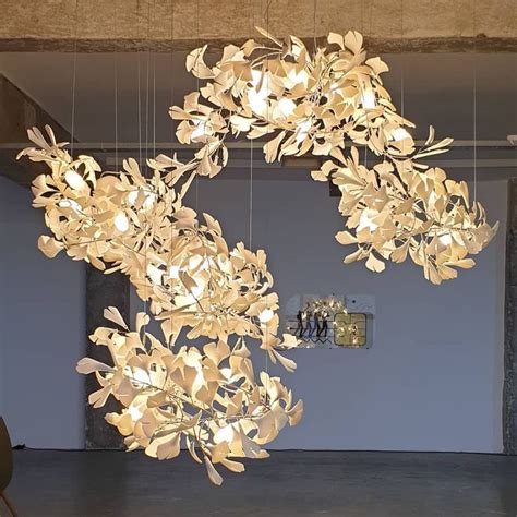 Gingko Chandelier F Chandelier Brass Lamp Light Sculpture