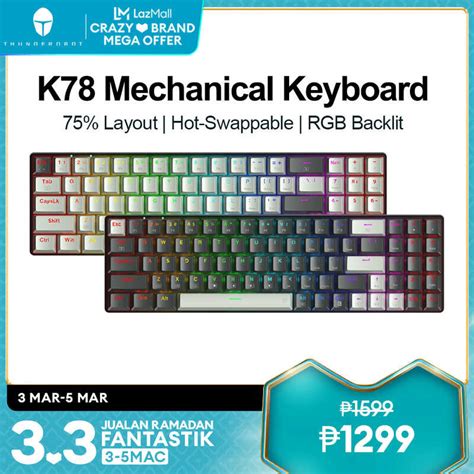 Thunderobot K Mechanical Keyboard Rgb Backlit Hot Swappable Wired Keyboard Layout Keys