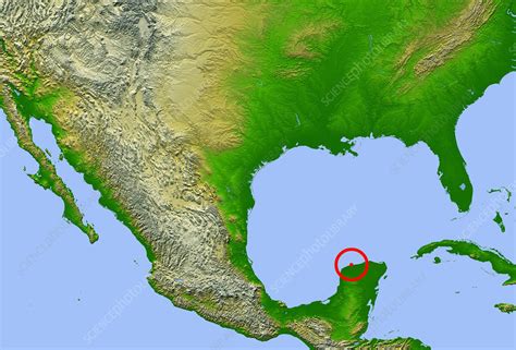 Chicxulub Crater Map Stock Image C0440427 Science Photo Library
