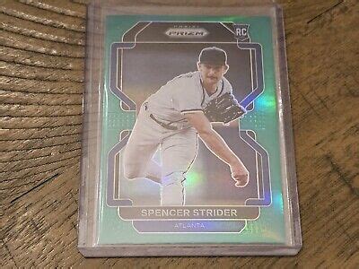 2022 Panini Prizm 240 Spencer Strider RC Green Prizm Atlanta Braves