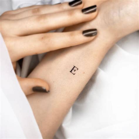 Minimalist Letter E Tattoo On The Wrist