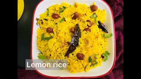 Lemon Rice South Indian Recipe Rice Recipe Youtube