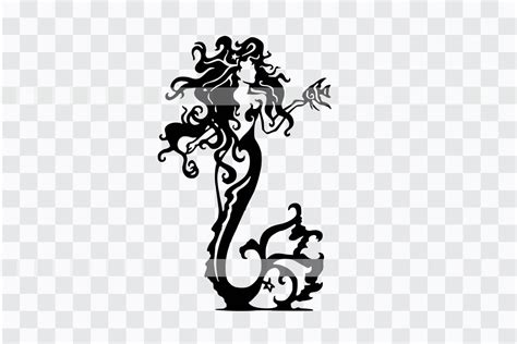 Mermaid Svg Cut File Clipart Silhouette Grafik Von Happy Heart Craft