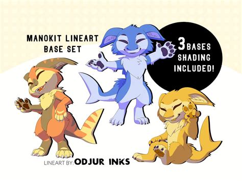 Chibi Manokit Furry Lineart Base SET OF 3 shading Included - Etsy