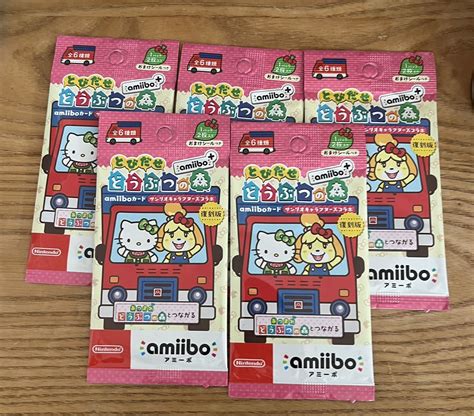 【未使用】新品【とびだせ どうぶつの森】amiiboカード復刻版5パック サンリオキャラクターズコラボ （アミーボカード）《nintendo