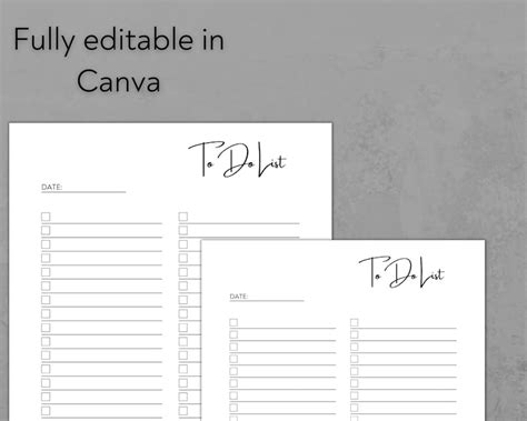 To Do List Printable To Do List Template Planner Inserts Etsy