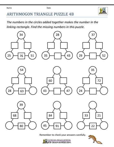 4th Grade Math Puzzles