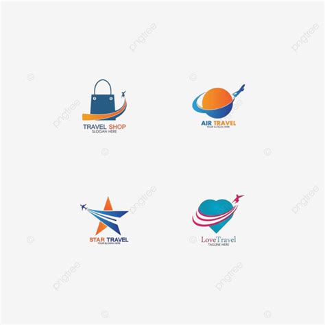 Vector Design Collection Of Airplane Travel Logos Airport World Agency