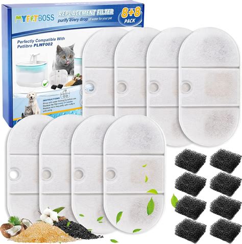 Amazon MyfatBOSS Cat Water Fountain Filter 8 Pack Cat Fountain