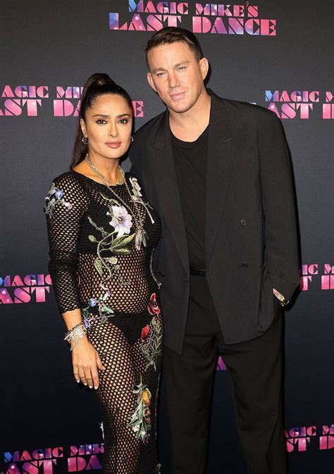 Salma Hayek W Naked Dress Oscara De La Renty Na Premierze Magic Mike