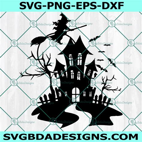 Halloween Scene Svg Haunted House Svg Halloween Svg Horror Svg