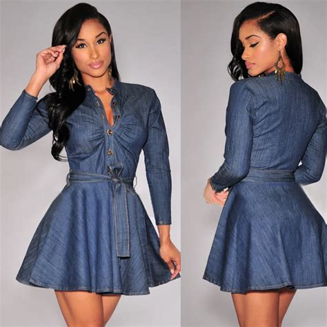 2015 New Summer Style Denim Mini Sexy Dress Womens Casual A Line With