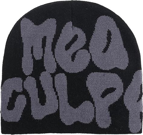 Cleveinuan Women Beanie Y2k Hat MEA Culpa Graphic Beanies Designs