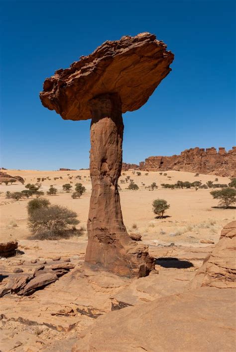 Torri Di Arenaria Sotto Forma Di Funghi Nel Deserto Ennedi Chad Africa