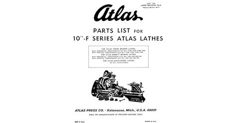 Atlas Lathe Manual Pdf