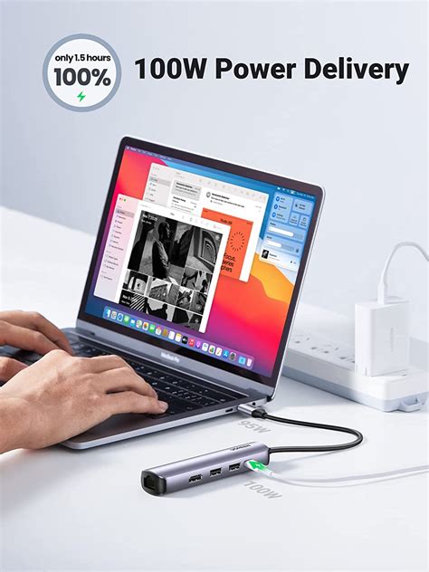 Bộ Chuyển đổi Usb C Sang 2usb 30hdmirj45 Ugreen 10919 Ugreen