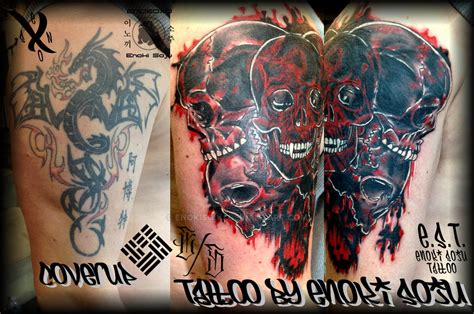 5 Skull Tattoo Coverup By Enoki Soju By Enokisoju On Deviantart