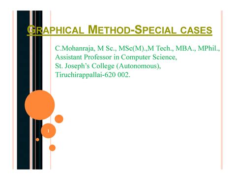 Cmr Graphical Method Special Cases Graphical Method Special Cases C