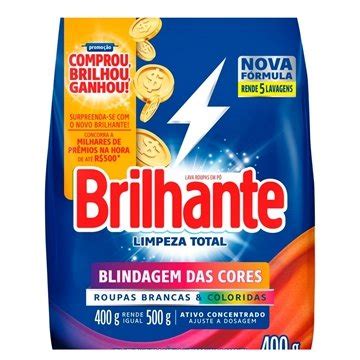 Sabão em Pó Brilhante Limpeza Total 400g eFácil