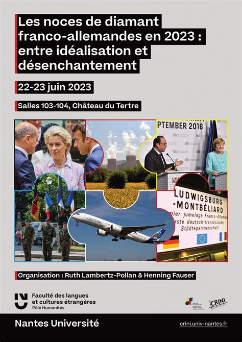 Colloque Les Noces De Diamant Franco Allemandes En 2023 Entre Idéalisation Et