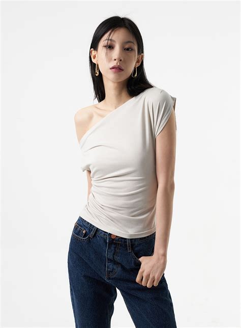 Cowl Neck Off Shoulder Tee Ia325 Korean Womens Fashion Lewkin