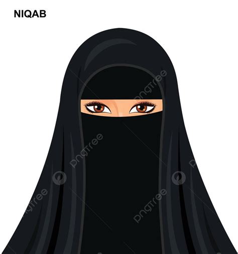 Niqab Vector Art Png Vector Black Niqab Style Traditional Bahrain